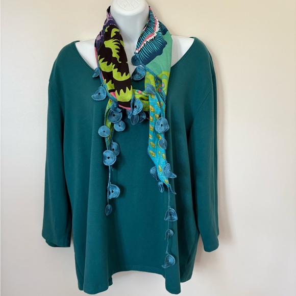 Eileen Fisher Teal Women's Top - Picture 3 of 7